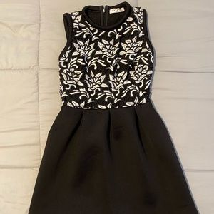 Sandro mini length black and white dress